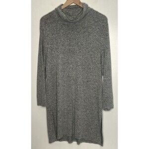 Tunic Top Shirt XL Turtleneck lightweight Gray Black Mottled Lagenlook Old Navy